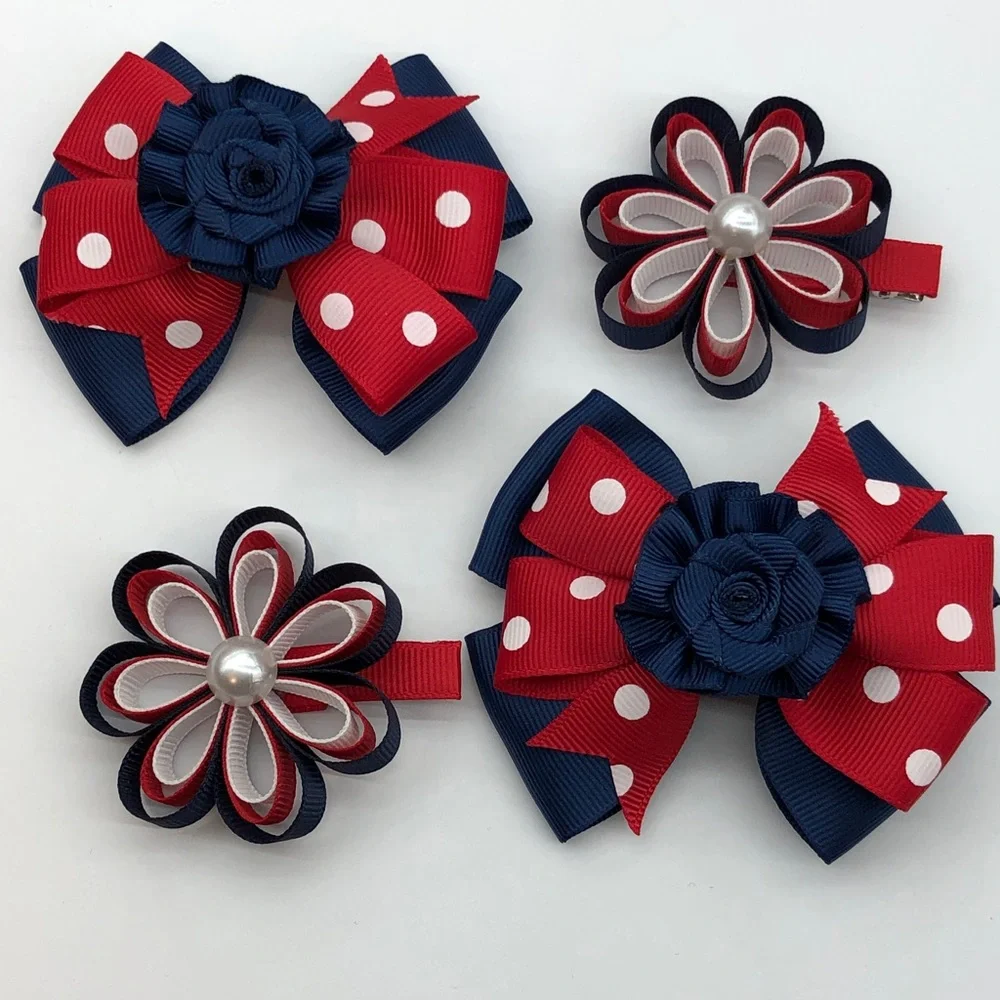 Hair bows (set of four) alligator clips